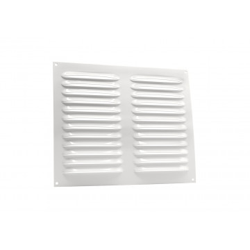Schoepenrooster vlak model 300 x 250 mm wit aluminium