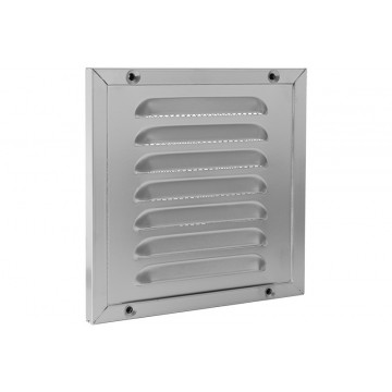 Kaderrooster met gaas 150 x 150 mm RAL9006 aluminium