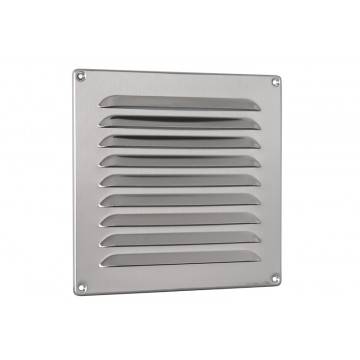 Schoepenrooster met bevestigingsklem 150 x 150 mm RVS-304