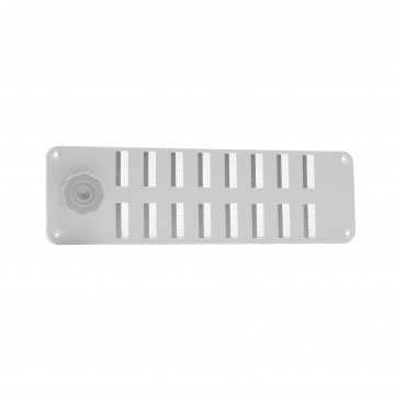 Schuifrooster met gaas 300 x 90 mm wit aluminium