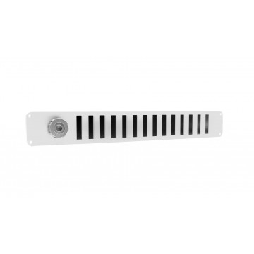 Schuifrooster met gaas 500 x 65 mm wit aluminium