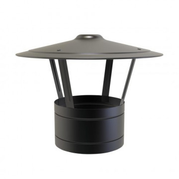 Regenkap Ø80 mm voor rookkanaal dubbelwandig RVS-304 zwart gecoat