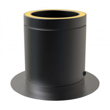 Vloerondersteuning Ø80 mm drain zwart voor rookkanaal dubbelwandig RVS-304 zwart gecoat