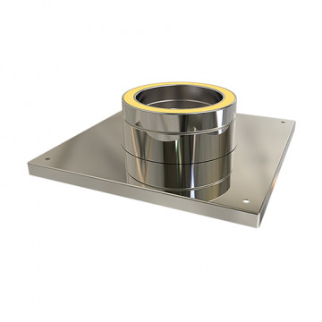 Consoleplaat Ø125 mm voor rookkanaal dubbelwandig RVS-304