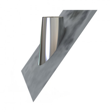 Dakplaat Ø125 mm lood 45-60° voor rookkanaal dubbelwandig RVS-304