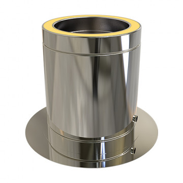 Vloerondersteuning Ø125 mm met drain voor rookkanaal dubbelwandig RVS-304