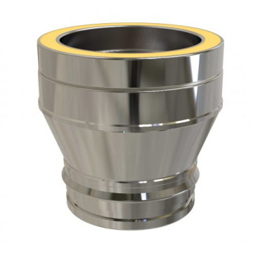 Koppelstuk Ø150 mm enkelwandig naar Ø150 mm dubbelwandig RVS-304