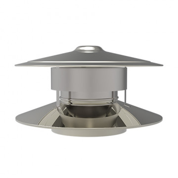 Trekkap Ø150 mm antivalwind voor rookkanaal dubbelwandig RVS-304
