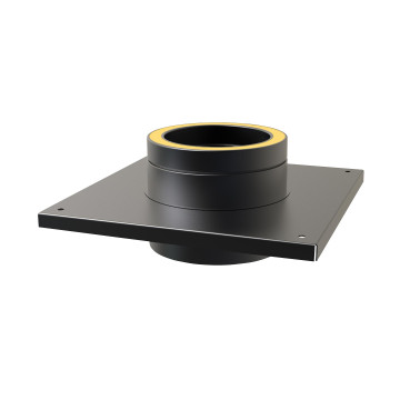 Consoleplaat Ø250 mm voor rookkanaal dubbelwandig RVS-304 zwart gecoat