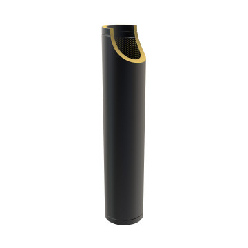 Geluiddemper Ø250 mm 1000 mm voor rookkanaal dubbelwandig RVS-304 zwart gecoat