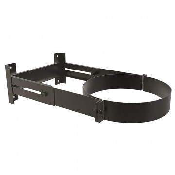 Muurbeugel Ø250 mm 85-200 mm voor rookkanaal dubbelwandig RVS-304 zwart gecoat