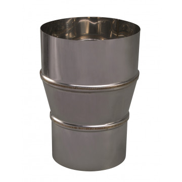 Verloopstuk enkelwandig 124 mm uitw. - 140 mm voor rookkanaal RVS-304
