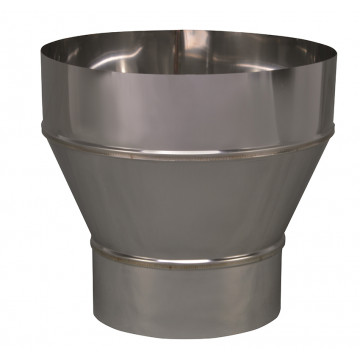 Verloopstuk enkelwandig 149 mm uitw. - 220 mm voor rookkanaal RVS-304