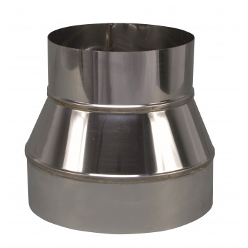 Verloopstuk enkelwandig 199 mm uitw. - 150 mm voor rookkanaal RVS-304