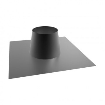 Dakplaat Ø150 mm alu 0° voor rookkanaal dubbelwandig RVS-304 zwart gecoat