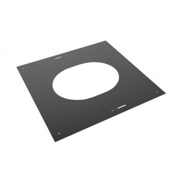 Centreerplaat Ø80 mm 30-45° voor rookkanaal dubbelwandig RVS-304 zwart gecoat