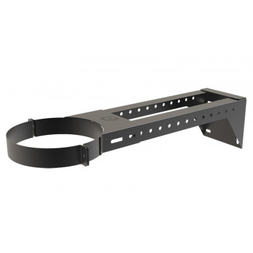 Muurbeugel Ø80 mm 80-440 mm voor rookkanaal dubbelwandig RVS-304 zwart gecoat