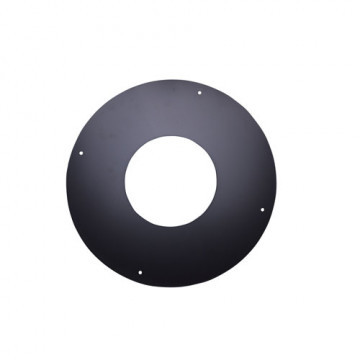 Rozet 125 mm Rozet 1 delig zwart voor rookkanaal dubbelwandig RVS-304 zwart gecoat