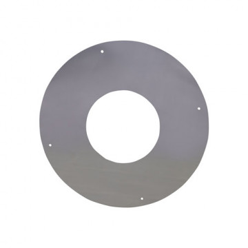 Rozet 125 mm 1 delig RVS voor rookkanaal dubbelwandig RVS-304