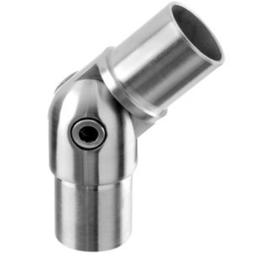 Hoekverbinder 0 tot 90 graden voor buis 42,4 x 2,0 mm verstelbaar RVS-316 mat geslepen model 0302