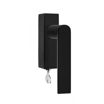 Set draaikiepgarnituren Piet Boon ARC PBA100-DKLOCK afsluitbaar PVD mat zwart RW RVS-304