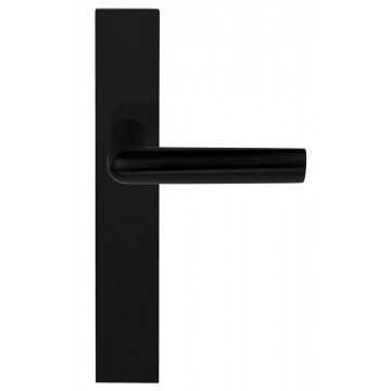 Deurkruk paar Piet Boon INC PBI102P236SFC massief ongeveerd op schild blind PVD mat zwart RVS-304