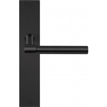 Deurkruk paar Piet Boon ONE PBL15XLP236SFC massief ongeveerd op schild blind PVD mat zwart RVS-304