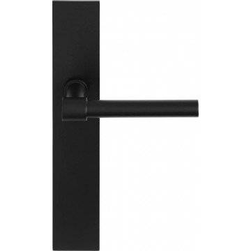 Deurkruk paar Piet Boon ONE PBL15XLP236SFC massief ongeveerd op schild blind mat zwart RVS-304