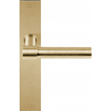 Deurkruk paar Piet Boon ONE PBL20XLP236SFC massief ongeveerd op schild blind PVD mat goud RVS-304