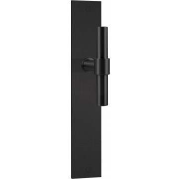 Deurkruk paar Piet Boon ONE PBT15P236SFC massief ongeveerd op schild blind PVD mat zwart RVS-304