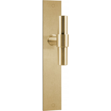 Deurkruk paar Piet Boon ONE PBT20P236SFC massief ongeveerd op schild blind PVD mat goud RVS-304