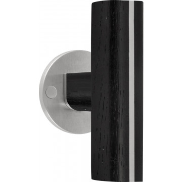 Deurkruk paar Piet Boon TWO PBT22/50 dubbel geveerd op rozet mat RVS/eikenhout zwart