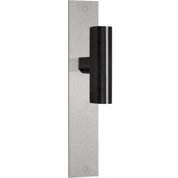 Deurkruk paar Piet Boon TWO PBT22P236SFC massief ongeveerd op schild blind mat RVS/eikenhout zwart