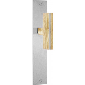 Deurkruk paar Piet Boon TWO PBT22P236SFC massief ongeveerd op schild blind mat RVS/eikenhout