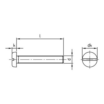 Platkop cilinderschroef met sleuf M4 x 18 mm DIN 85 RVS A4-50 (500 stuks)