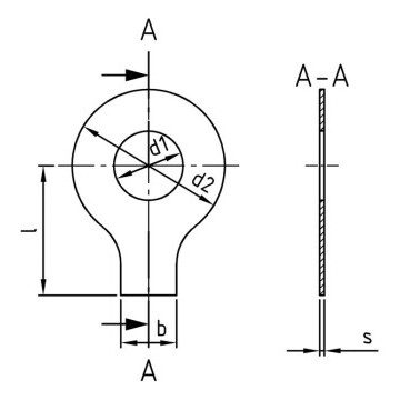 Ligborgplaat met één lip 31,0 mm DIN 93 RVS A2 (100 stuks)