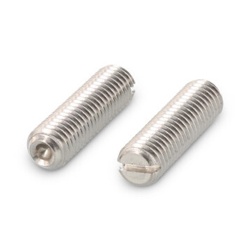 Stelschroef met sleuf en kratereind M10 x 16 mm DIN 438 RVS A2 (100 stuks)