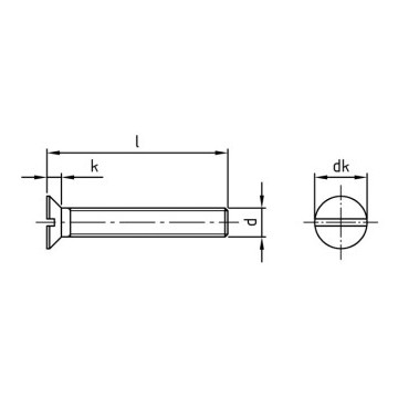 Verzonken schroef met sleuf M3 x 35 mm DIN 963 RVS A4-50 (500 stuks)