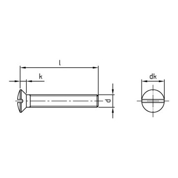 Verzonken lenskopschroef met sleuf M10 x 16 mm DIN 964 RVS A2-70 (100 stuks)