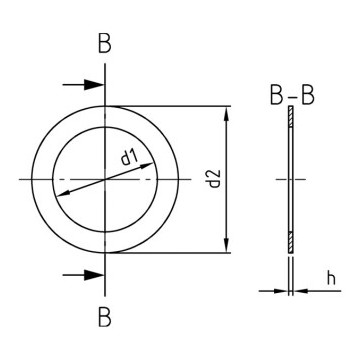 Pasring 6 x 12 x 0,5 mm DIN 988 RVS A2 (100 stuks) Pasring 6 x 12 x 0,5 mm DIN 988 RVS A2 (100 stuks)
