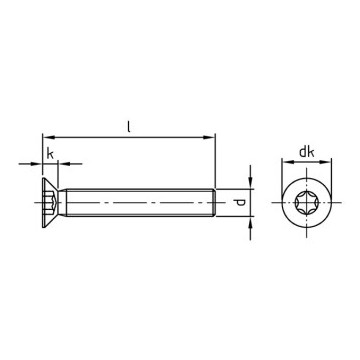 Verzonken schroef M5 x 100/100 mm ISO 14581 RVS A4 TX25 (200 stuks)