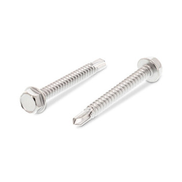 Boorschroef zeskant met kraag 4,8 x 80 mm ISO 15480 RVS C1 SW8 (200 stuks)