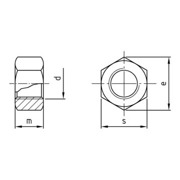 Zeskantmoer M14 ISO 4032 RVS A4-70 SW21 (100 stuks)