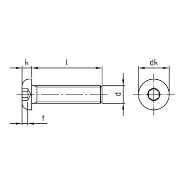 Platkopschroef M5 x 70/70 mm ISO 7380 RVS A2 SW3 (100 stuks)