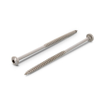 Houtbouwschroef rondkop 5,0 x 100/60 mm Art. 9045 RVS A2-50 TX25 (100 stuks)