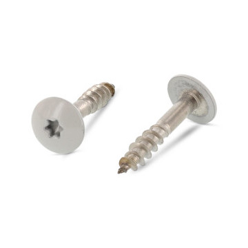 Trespo houtschroef plat-ronde kop 4,8 x 25 mm RAL 7038 Art. 9086 RVS A2-50 TX20 (100 stuks)