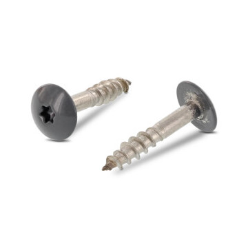 Trespo houtschroef plat-ronde kop 5,5 x 35 mm RAL 7012 Art. 9086 RVS A4-50 TX20 (100 stuks)