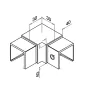 Hoekverbinder voor koker 40 x 40 mm vast RVS-304 mat geslepen model 6343