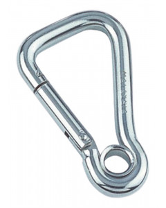 Karabijnhaak asymmetrisch met oog 10x100 mm RVS-316