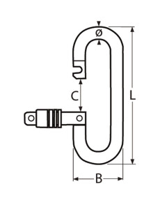 Karabijnhaak met veerslot ovaal 10 x 110 mm RVS-316